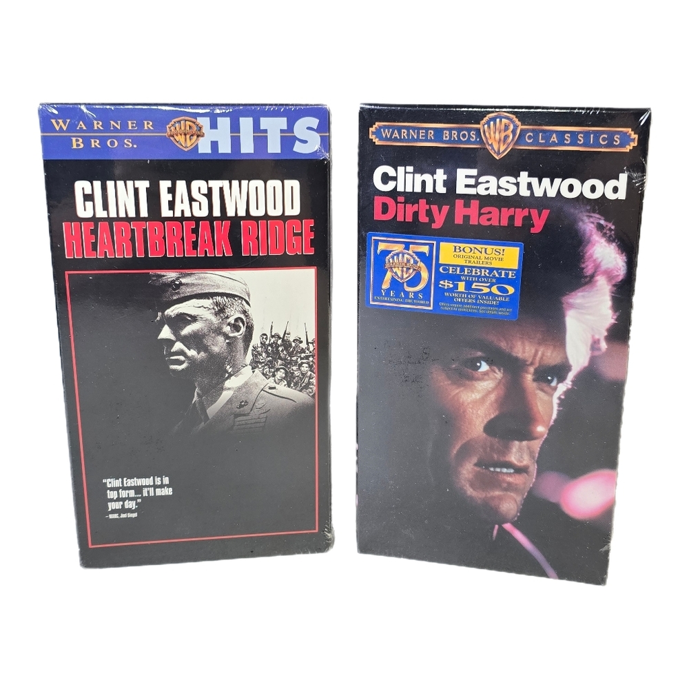 VTG Clint Eastwood VHS Lot Of 2 Tapes Dirty Harry & Heartbreak Ridge Sealed New